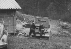 Arbeiten am Schießstand der Jägervereinigung Frankenberg